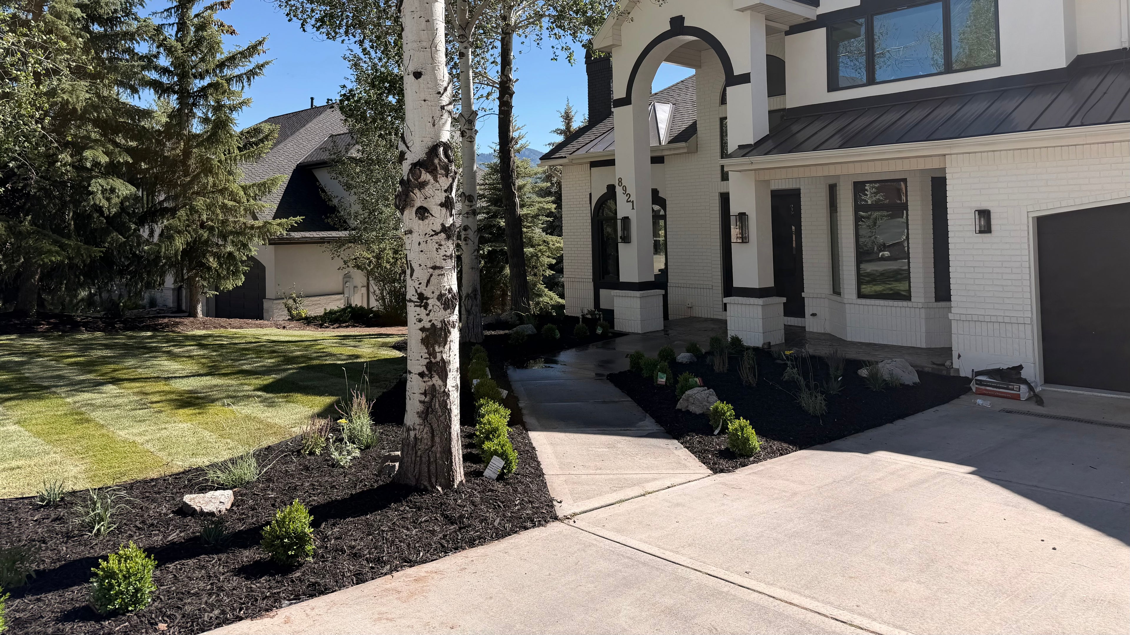 Finished landscaping and outdoor property care project in Park City, Utah.